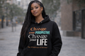 CHANGE YOUR PERSPECTIVE, CHANGE YOUR LIFE (BLACK HOODIE) WOMEN'S